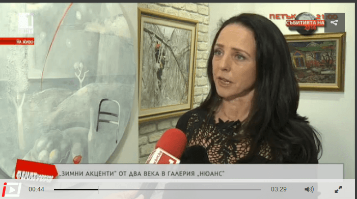 БНТ -” Денят започва с култура ” – „Зимни акценти“ от два века в галерия „Нюанс“
